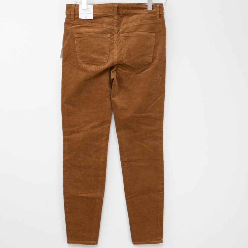 Talbots Jeggings Corduroy High Waist Pants Skinny Stretch Brown Sz 2 Petite New - Picture 2 of 9